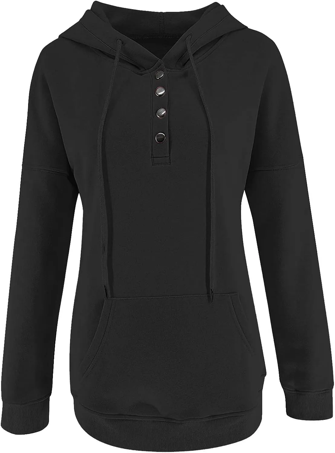 PETYCZEN Oversized Sweatshirts for Women 2023 Fall Clothes Casual Long Sleeve Button Down Y2K Hoodie Drawstring Pullover Tops