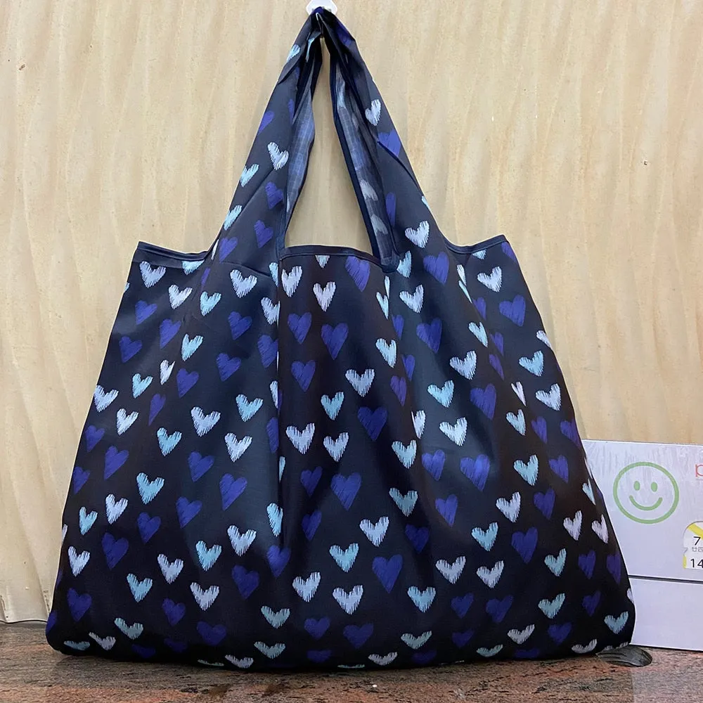 Pink Cartoon Large Capacity Reusable Grocery  Shopping Bag Handbag Foldable Eco Women&#39;s  Washable Gift Bag