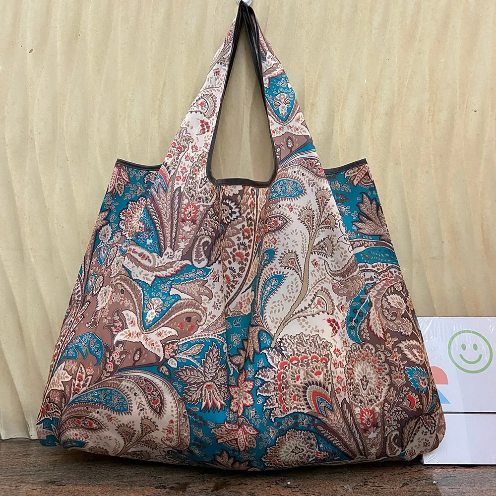 Pink Cartoon Large Capacity Reusable Grocery  Shopping Bag Handbag Foldable Eco Women&#39;s  Washable Gift Bag