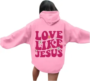 Pink Palm Puff Hoodie Everything Comes In Waves Oversized Crewneck Sweatshirt Women Workout Pullover Tops Hooded Sweatshirts 2024 Jesus Hoodies Women's Plus Size Graphic Sweatshirts