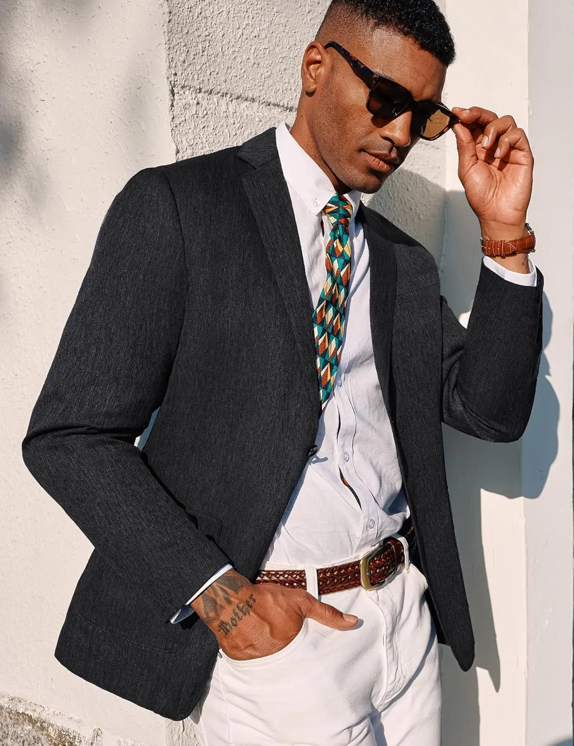 PJ PAUL JONES Mens Blazer Casual Sport Coats Regular Fit Two Button Suit Jacket Lightweight Sports Jacket