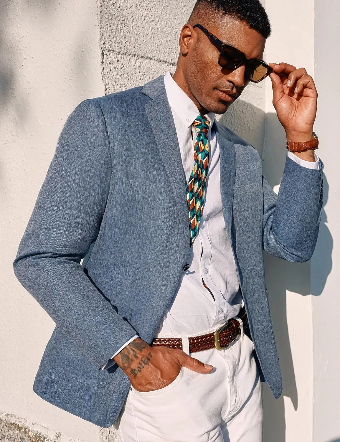 PJ PAUL JONES Mens Blazer Casual Sport Coats Regular Fit Two Button Suit Jacket Lightweight Sports Jacket