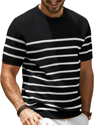 PJ PAUL JONES Mens Casual T-Shirts Classic Short Sleeve Knit Tees Crewneck Solid Tee Shirts