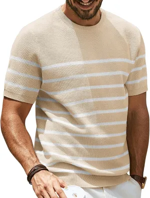 PJ PAUL JONES Mens Casual T-Shirts Classic Short Sleeve Knit Tees Crewneck Solid Tee Shirts