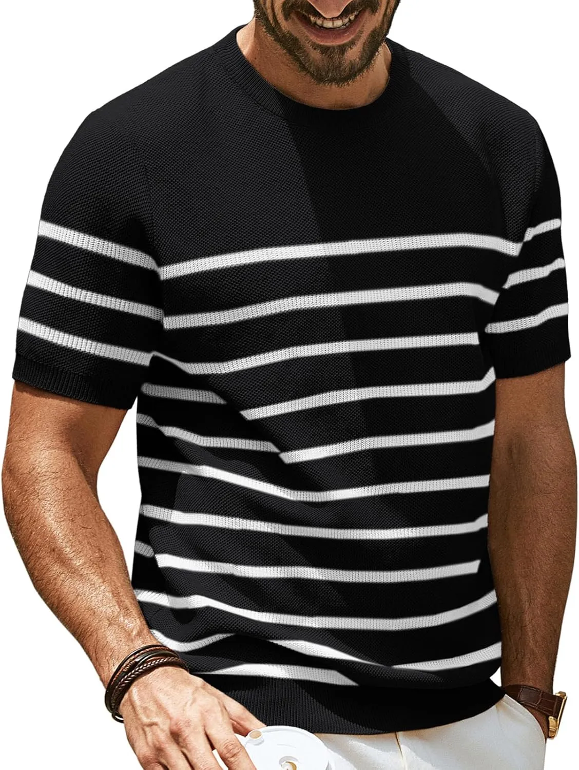 PJ PAUL JONES Mens Casual T-Shirts Classic Short Sleeve Knit Tees Crewneck Solid Tee Shirts