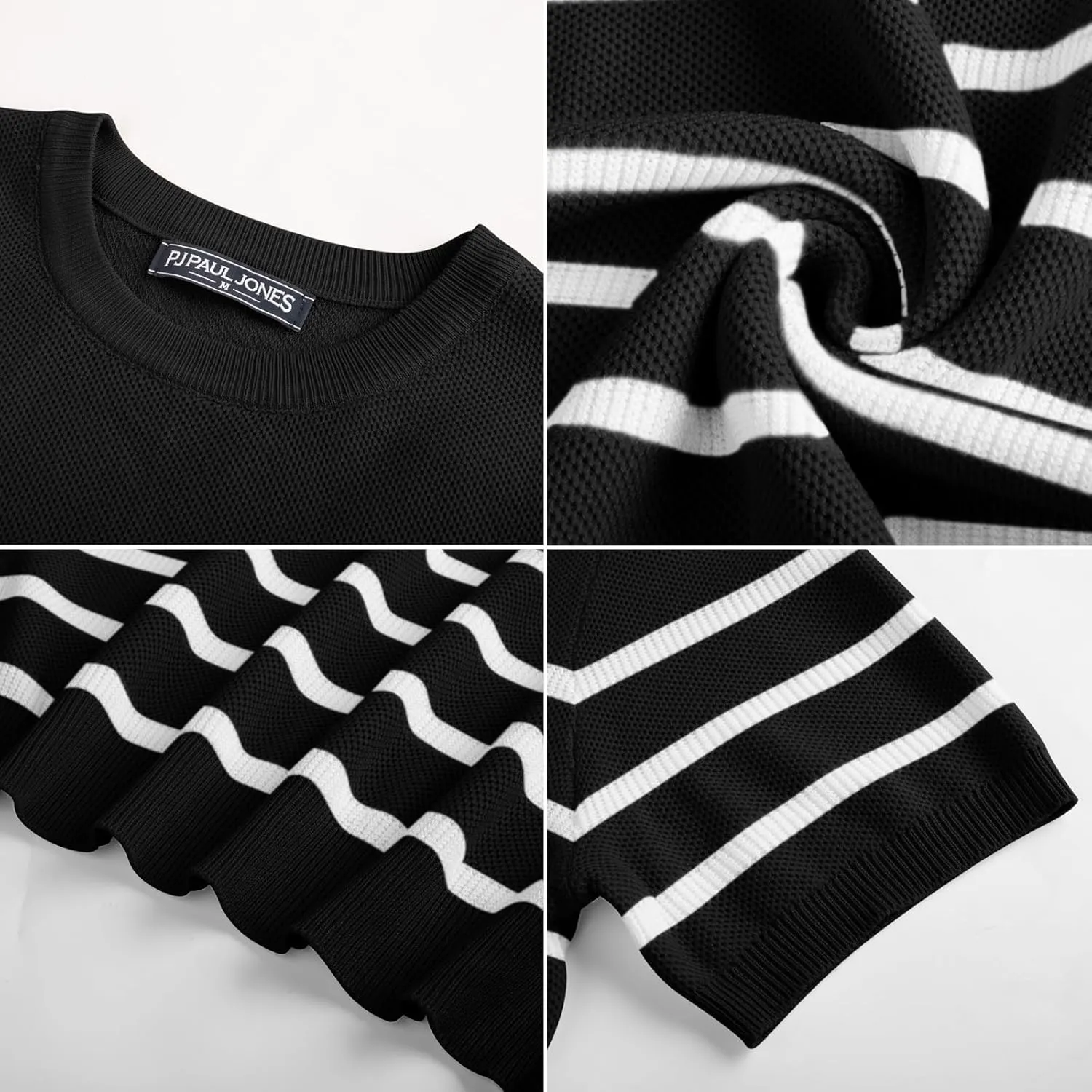 PJ PAUL JONES Mens Casual T-Shirts Classic Short Sleeve Knit Tees Crewneck Solid Tee Shirts