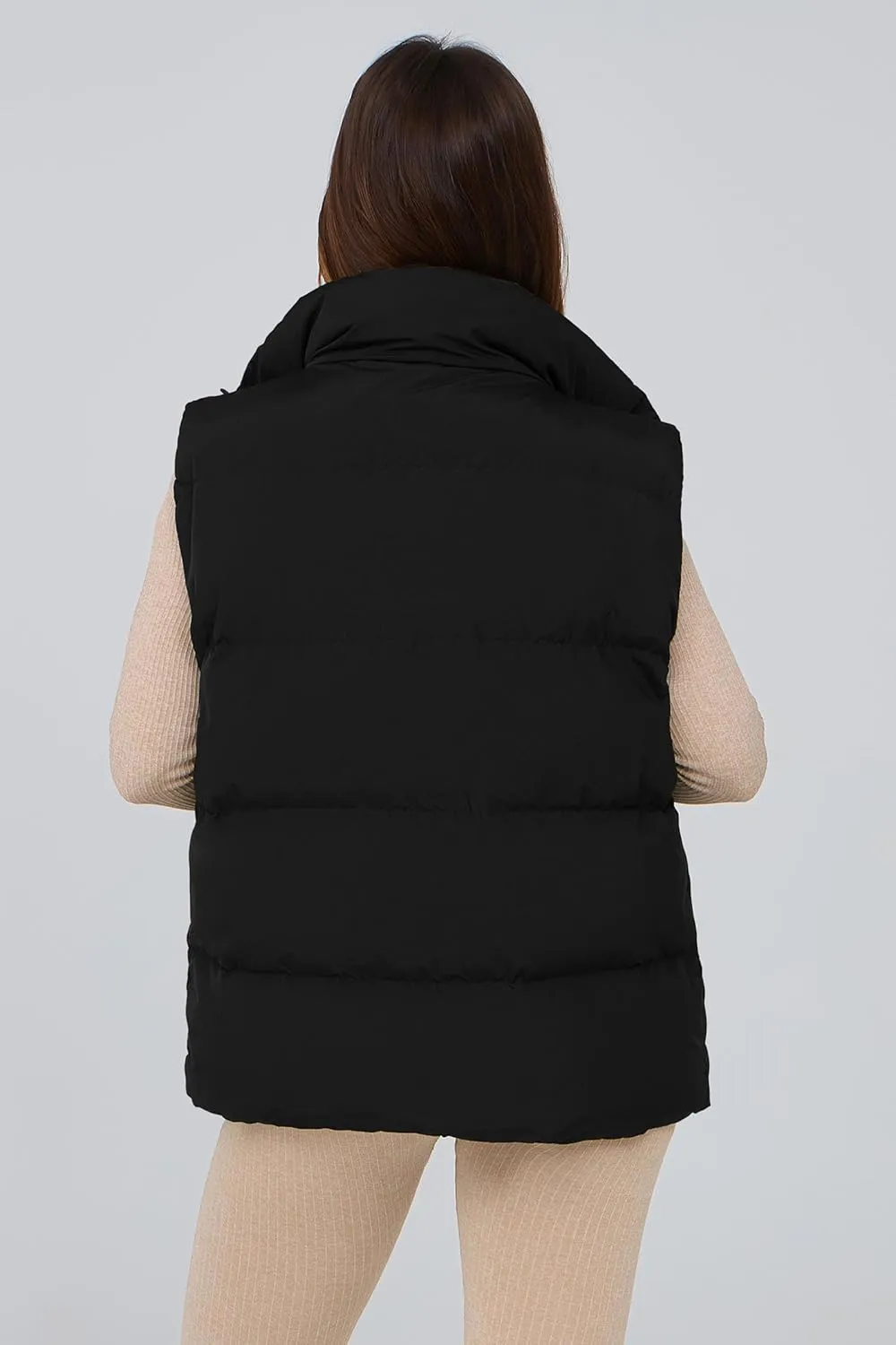 PRETTYGARDEN Women's Puffer Jacket Vests Casual Sleeveless Stand Collar Zip Up Coats Warm Winter Outerwear