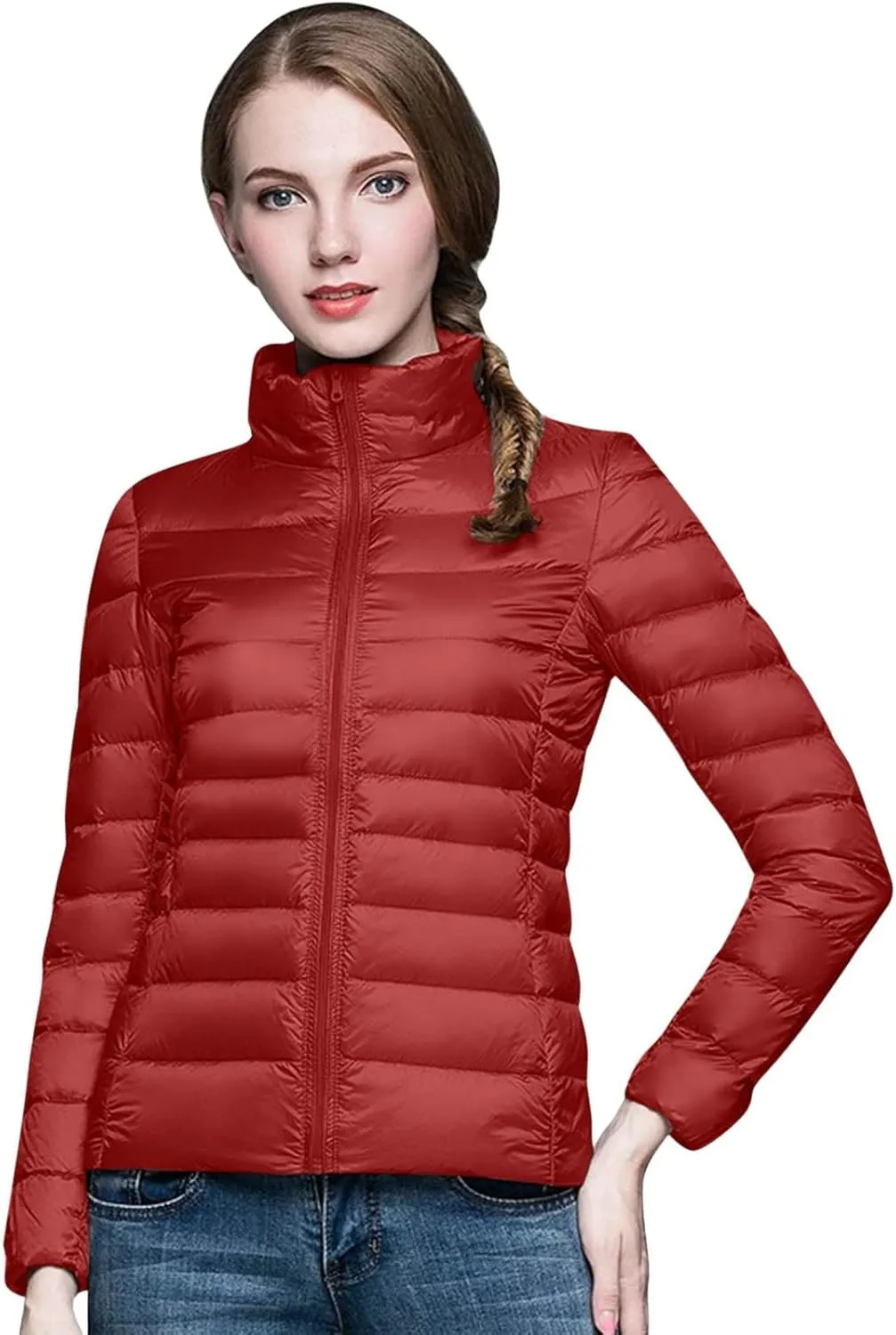 Puffer Jacket for Women Packable Lightweight Fall Winter Down Jacket Warm Slim Fit Casual Bubble Coat for Travel Outdoor