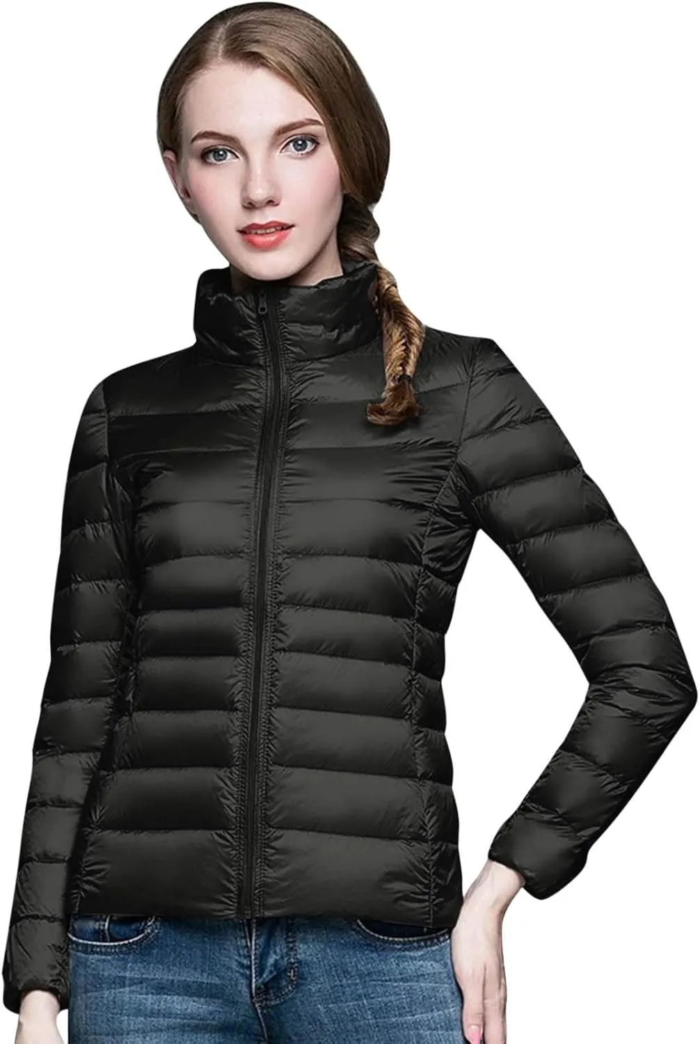 Puffer Jacket for Women Packable Lightweight Fall Winter Down Jacket Warm Slim Fit Casual Bubble Coat for Travel Outdoor