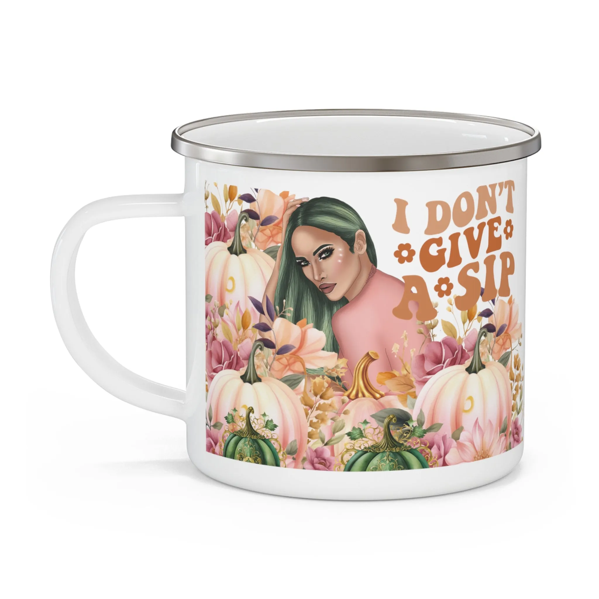 "I Don't Give A Sip" Fall Enamel Coffee Mug