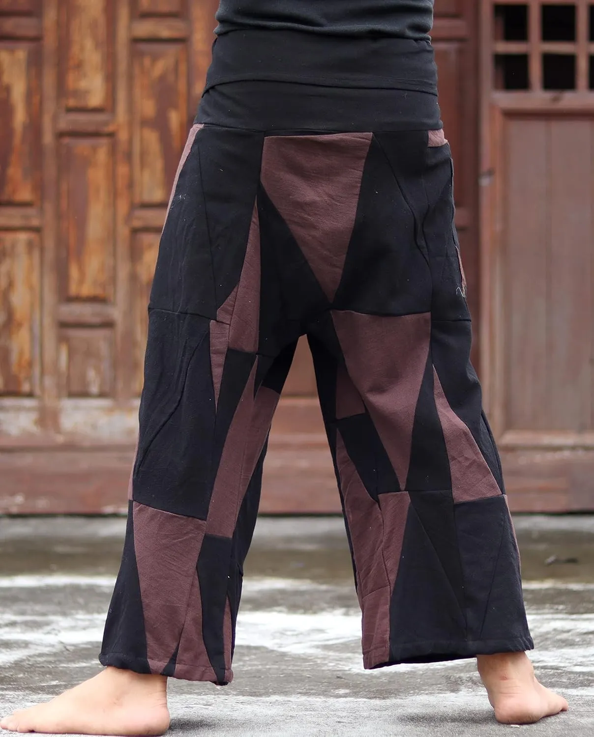 RaanPahMuang Thai Fisherman Pants Men/Women, Loose Yoga, Pirate, Harem Pants, 100% Cotton, Unisex Kimono Pants