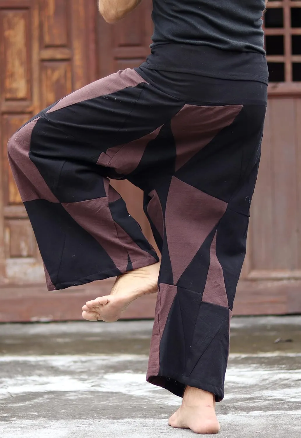 RaanPahMuang Thai Fisherman Pants Men/Women, Loose Yoga, Pirate, Harem Pants, 100% Cotton, Unisex Kimono Pants