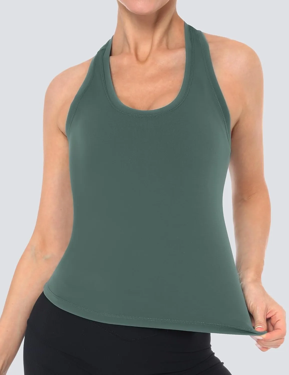 Racerback Workout Tank Tops for Women Sleeveless Gym Tops Cropped Active Yoga Running Shirts