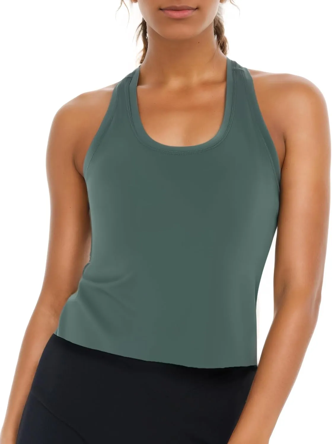 Racerback Workout Tank Tops for Women Sleeveless Gym Tops Cropped Active Yoga Running Shirts