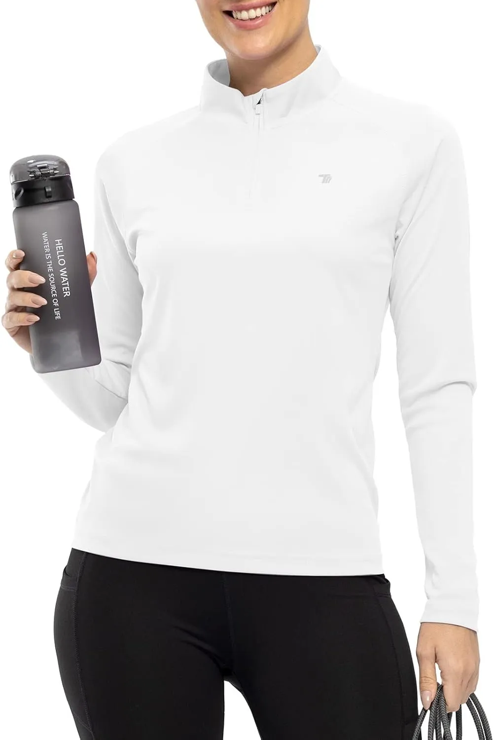 Rdruko Women's Hiking Shirts Quick Dry Long Sleeve UPF 50  Sun Protection Quarter Zip Outdoor Athletic Shirts