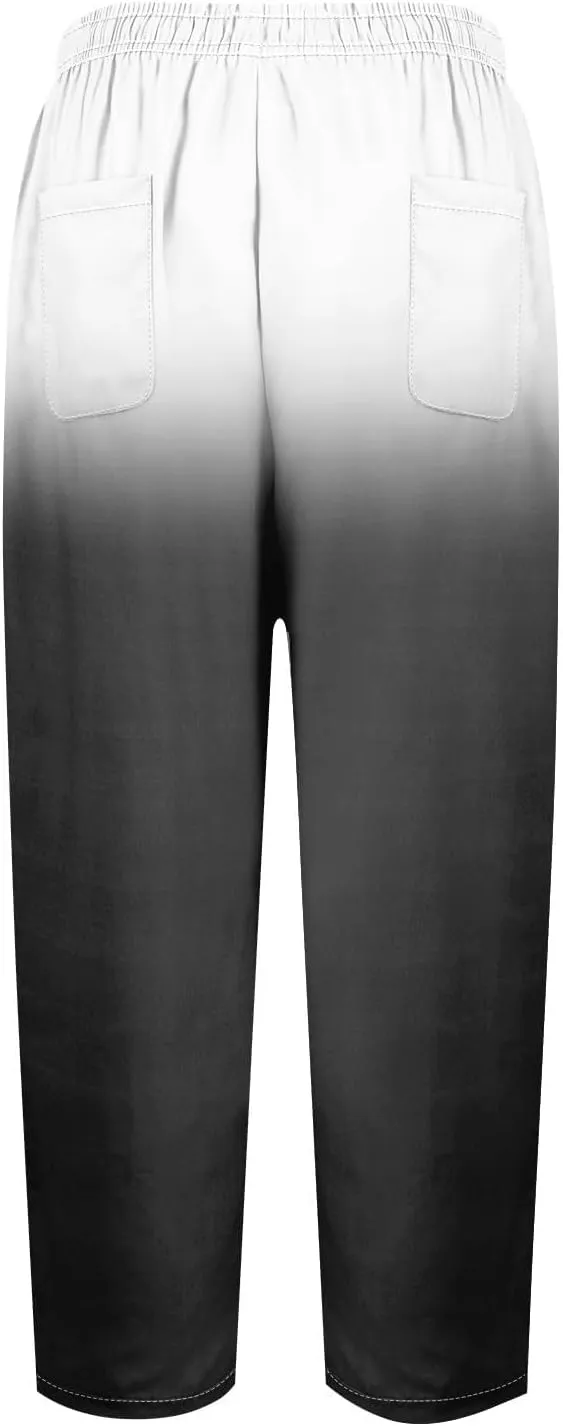 Resort Wear for Women 2025 Cotton Linen Elastic Seven Pants Beach Casual Pants Linen Casual Beach Long Pants