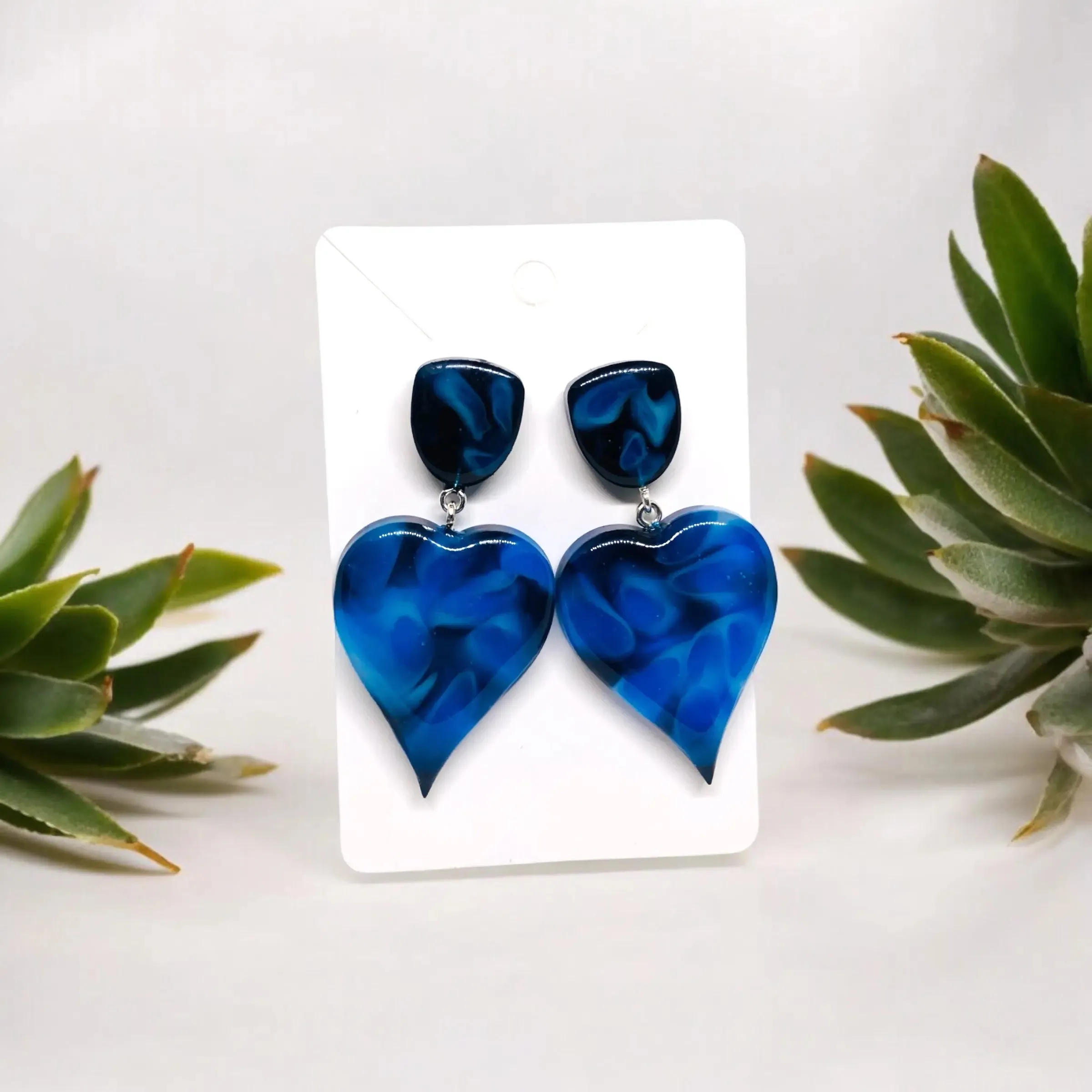 Royal Blue Heart Earrings