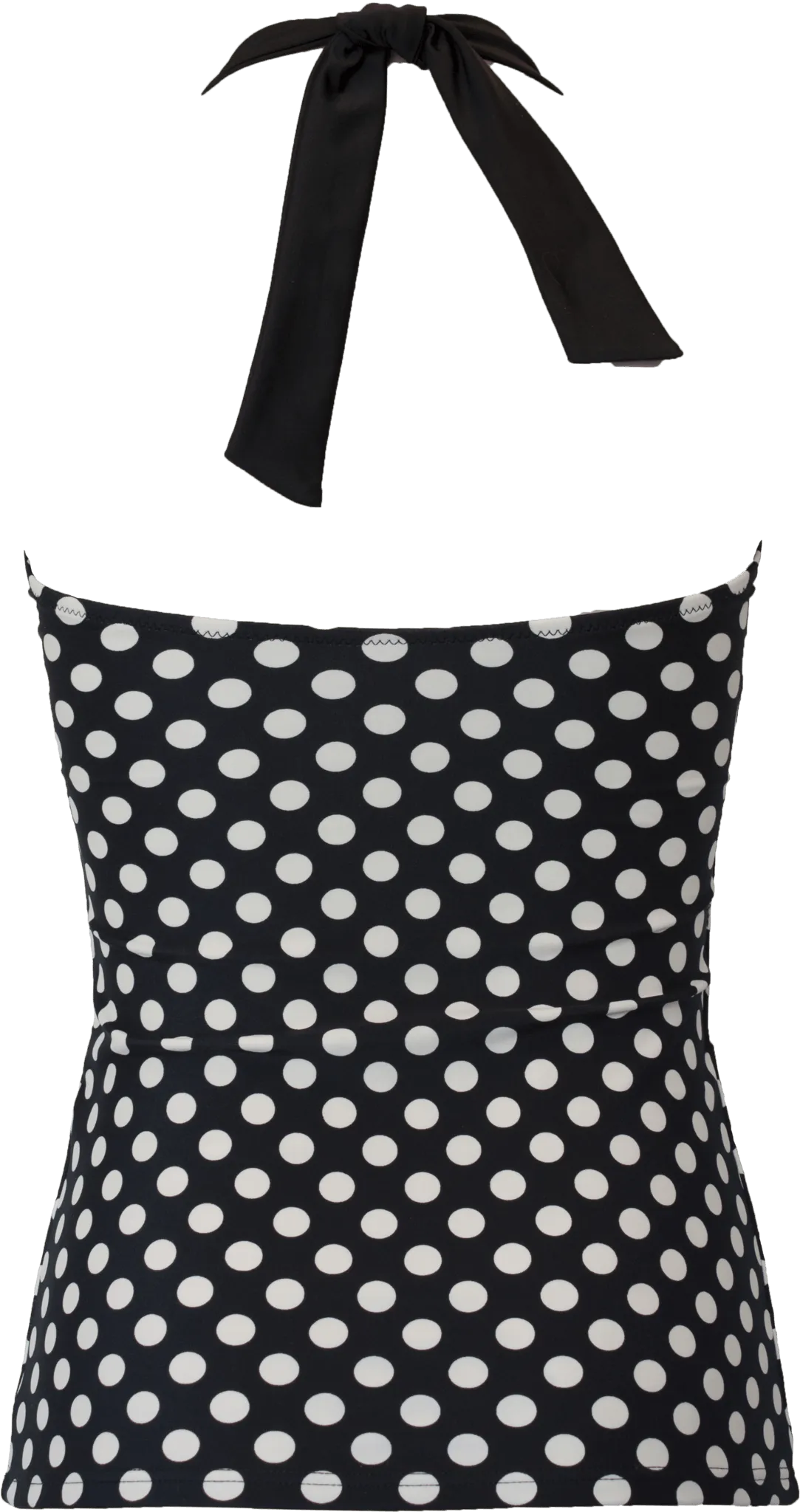 Ruched Square Halter Top - Black Cream Retro Dots - FINAL SALE - FINAL FEW