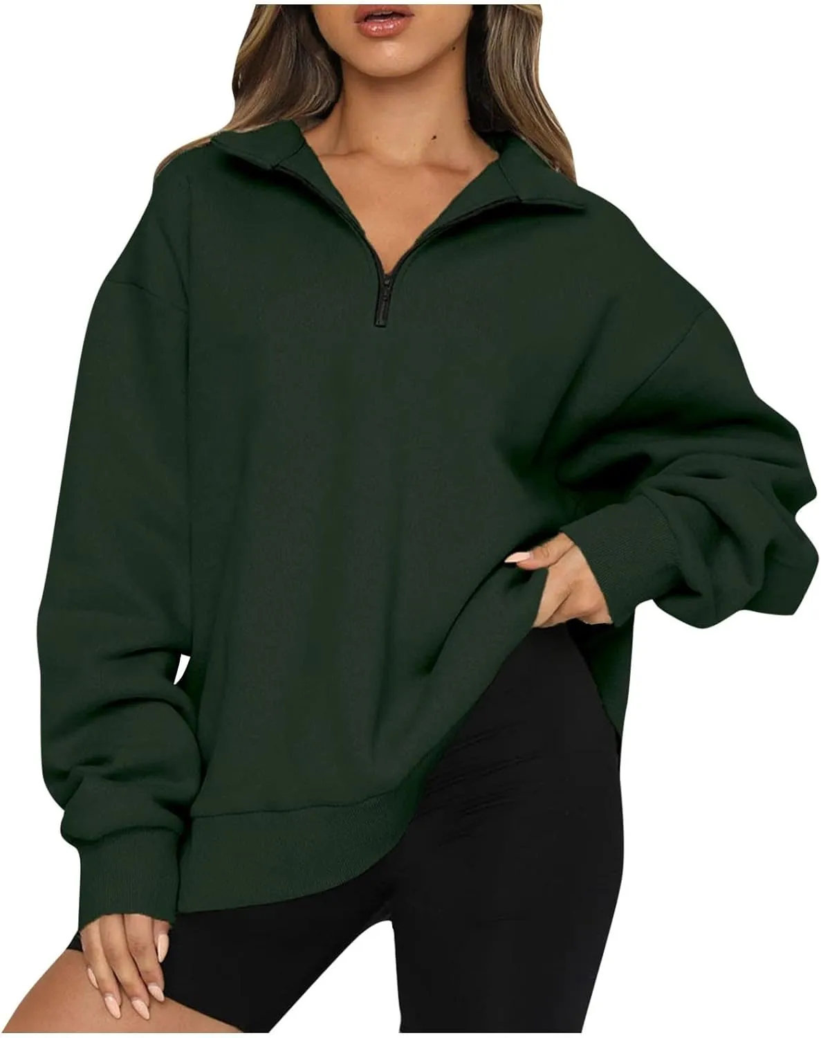 SERYU Oversized Sweatshirt Womens Loose Fit 2024 Fleece Fall Long Sleeve Half Zip Collared Pullover Y2k Clothes