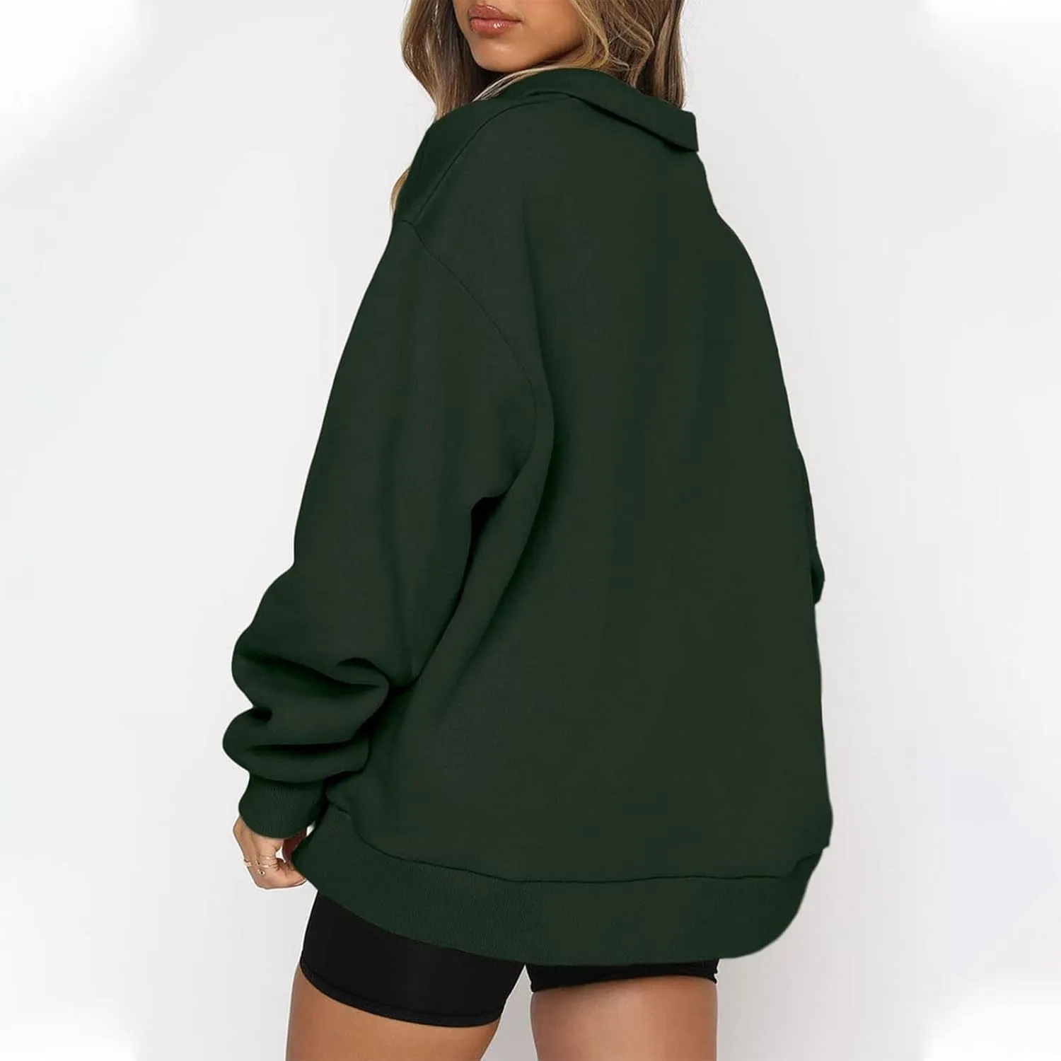 SERYU Oversized Sweatshirt Womens Loose Fit 2024 Fleece Fall Long Sleeve Half Zip Collared Pullover Y2k Clothes