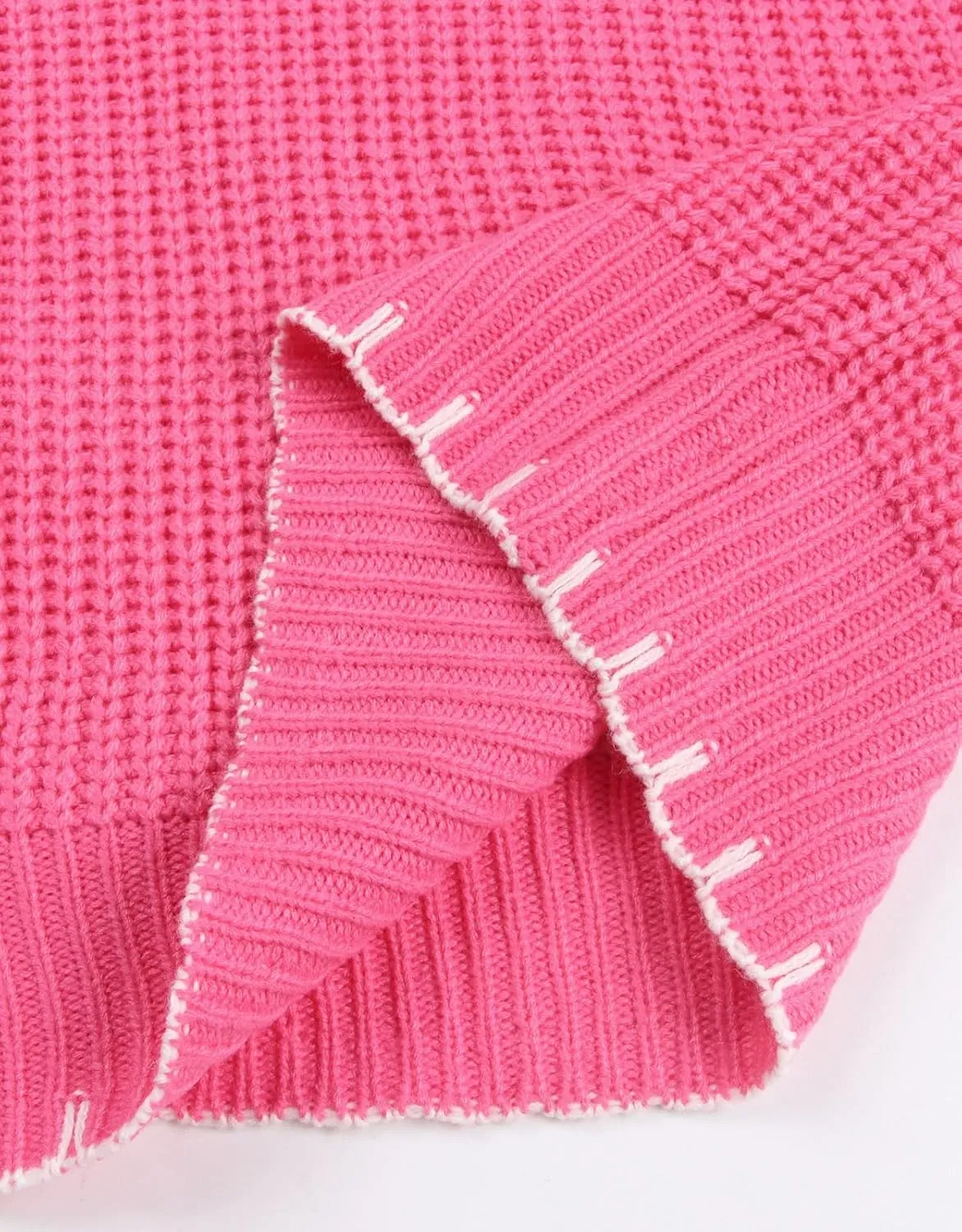 shermie Women's Star Graphic Knitted Pullover Sweaters Long Sleeve Crew Neck Casual Sweater