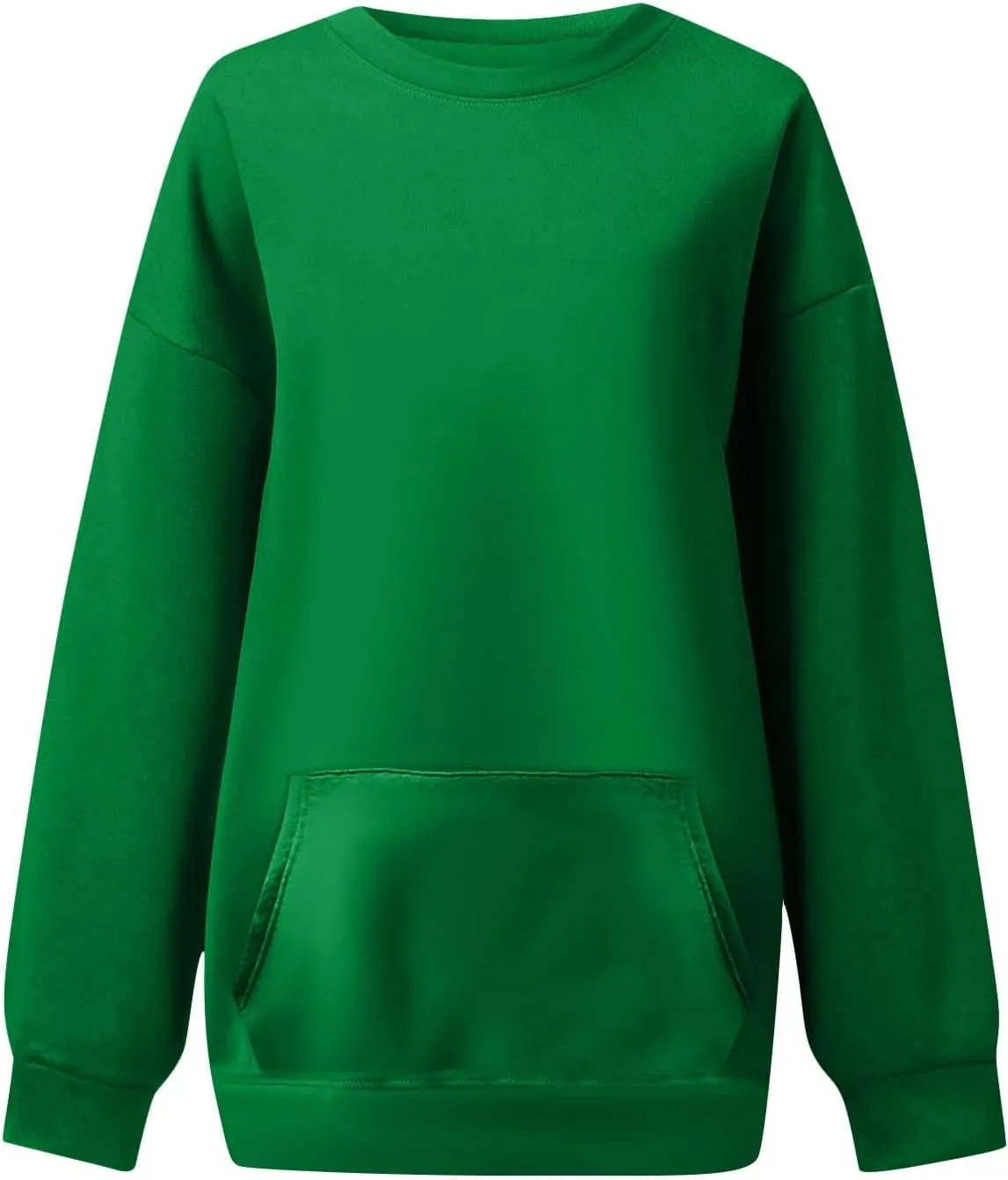 slqdgmryz Crewneck Sweatshirts Women Oversized Preppy Sweatshirt Plain Y2k No Hood Fleece Pullover Hoodie with Pockets