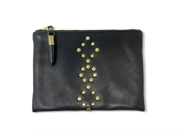 Small Stud Zip Clutch