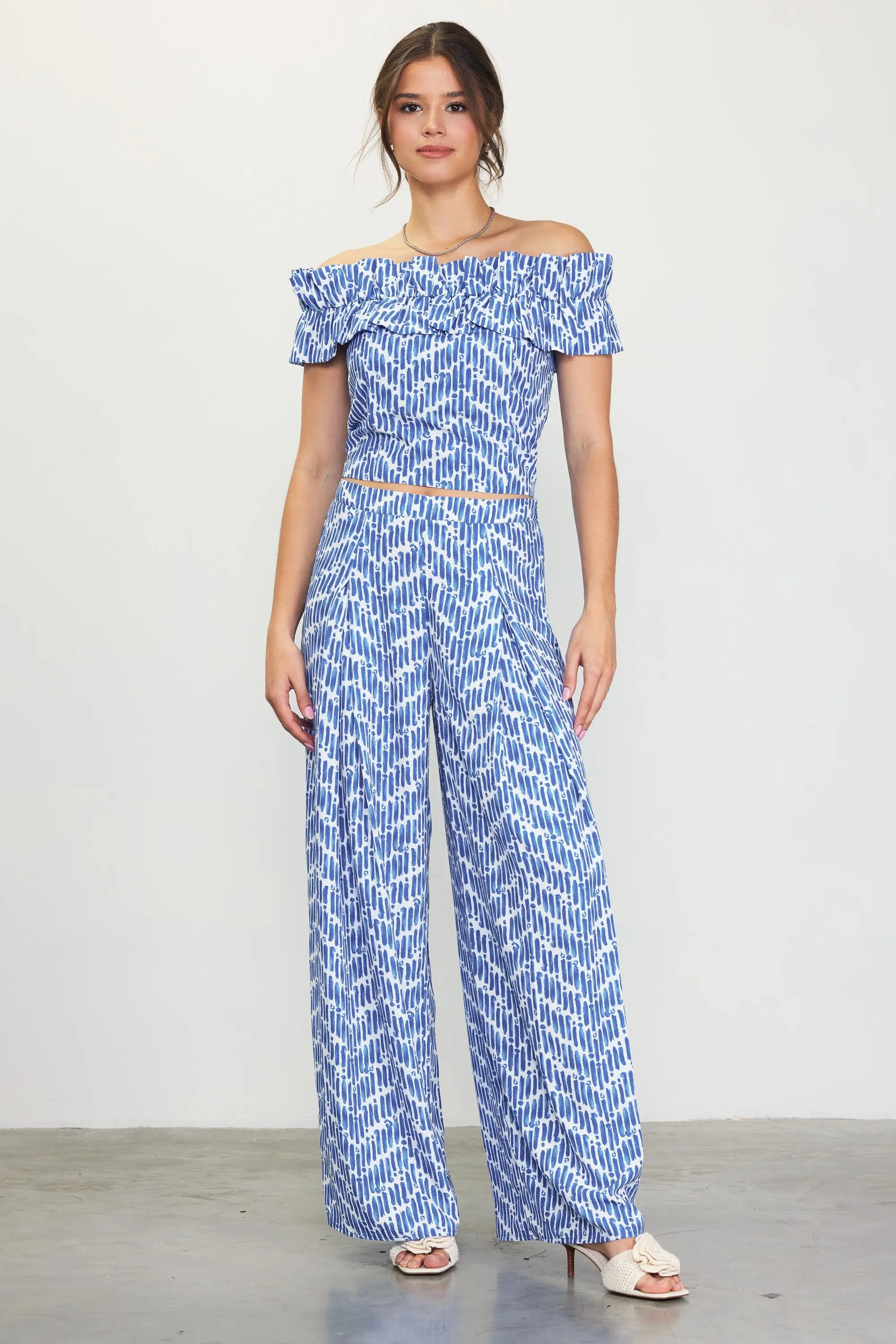 Smocked Off Shoulder Ruffle Top