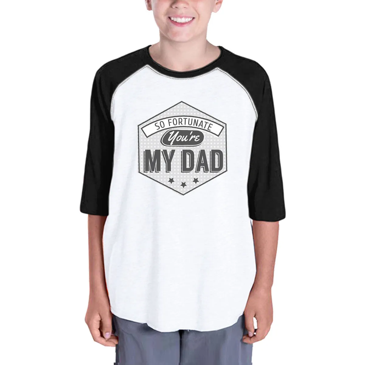 So Fortunate You're My Dad Kids Baseball Jersey Unique Design Tee