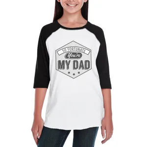 So Fortunate You're My Dad Kids Baseball Jersey Unique Design Tee