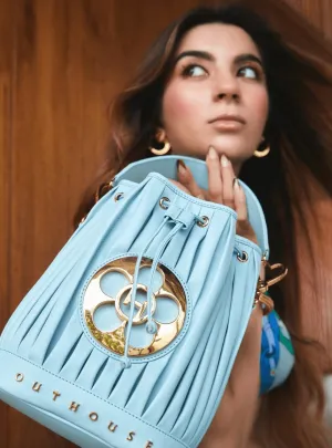 Sonam Babani In OH Poppi Bucket Bag in Powder Blue