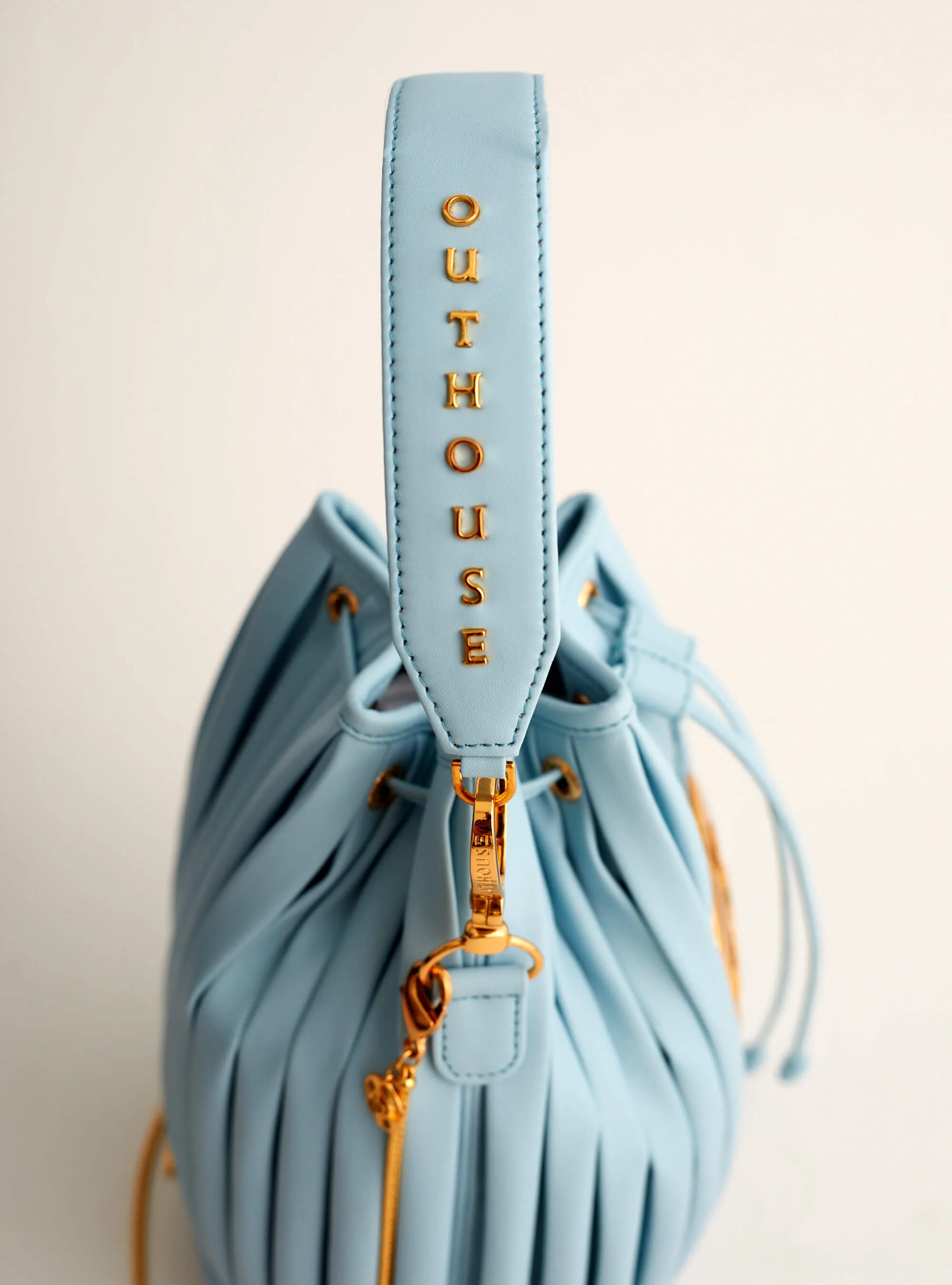 Sonam Babani In OH Poppi Bucket Bag in Powder Blue