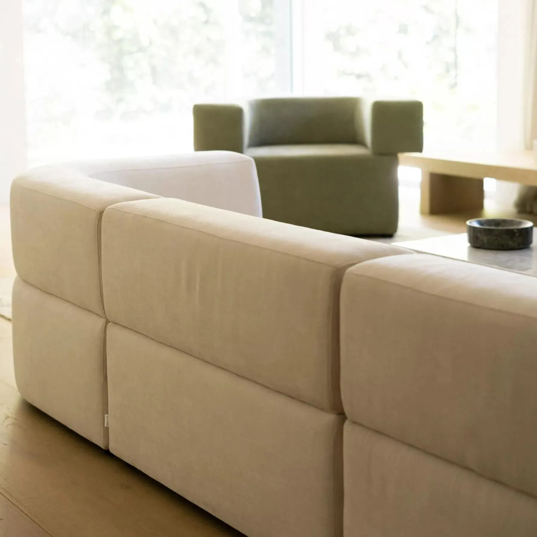 Stretch Armless Middle Module - Silex Off White