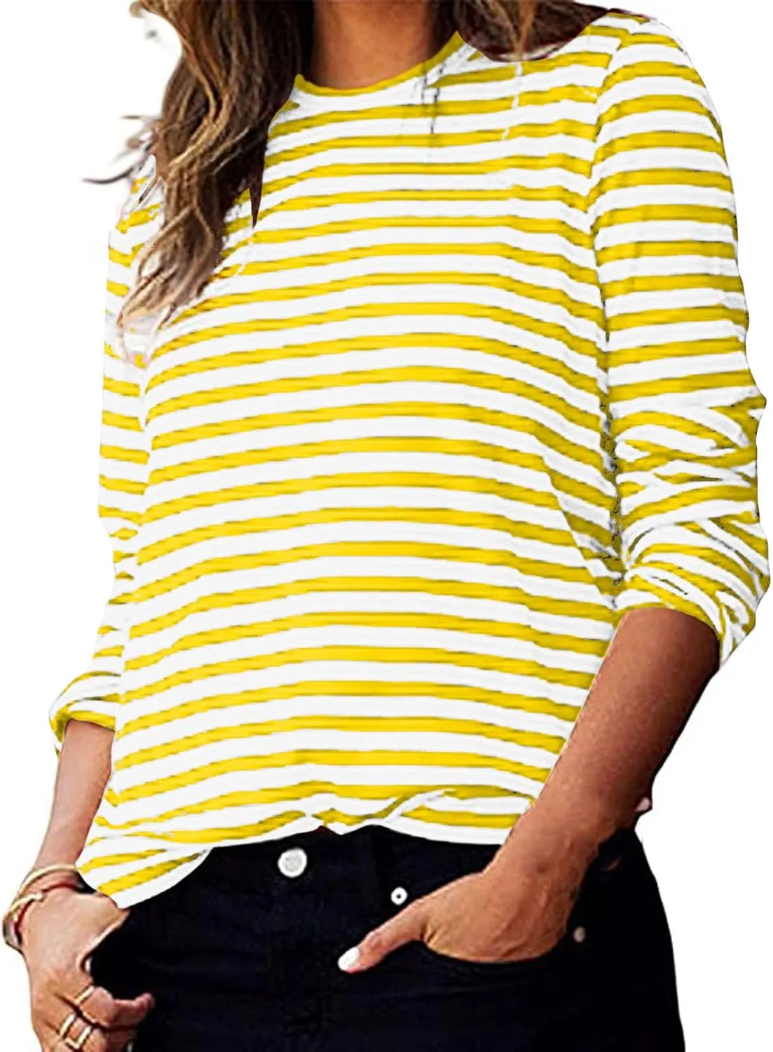 Stripe Sweatshirts for Women Long Sleeve Crew Neck Sweatshirt Color Block Sweatshirt Oversized Sweatshirt Pullover