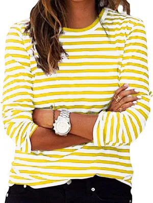 Stripe Sweatshirts for Women Long Sleeve Crew Neck Sweatshirt Color Block Sweatshirt Oversized Sweatshirt Pullover