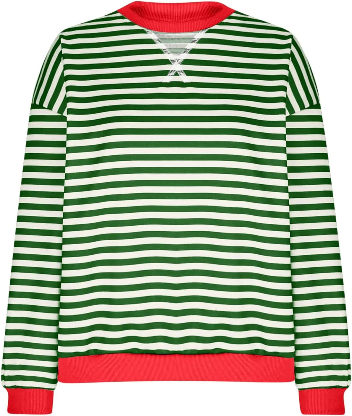 Striped Sweatshirt For Women 2024 Cute Fall Fashion Oversized Long Sleeve Crewneck Pullover Tops Teens y2k Outfits