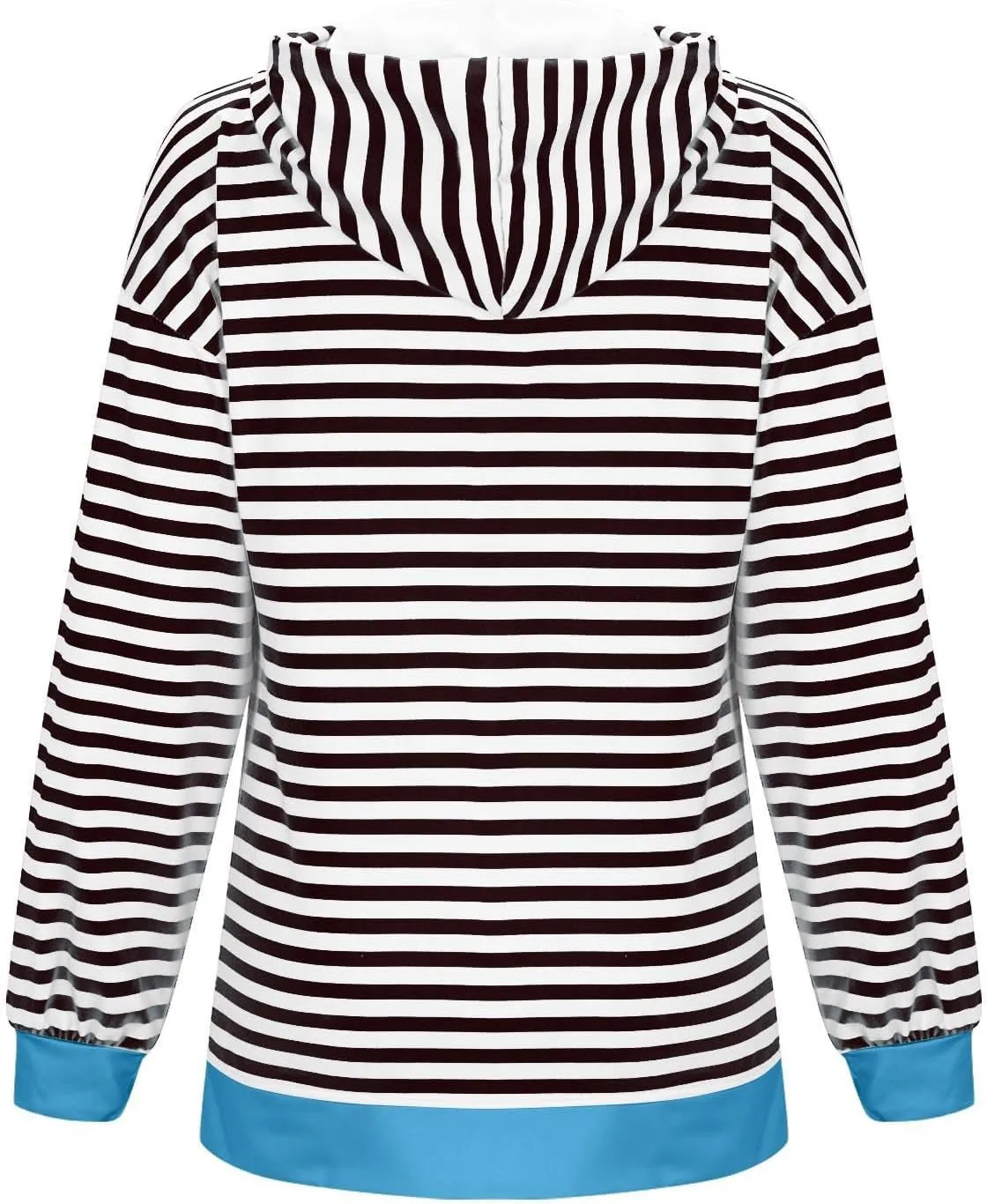 Striped Sweatshirt for Women Long Sleeve Hooded Sweatshirt Oversized Sweatshirt with Drawstring Fashion Hoodie