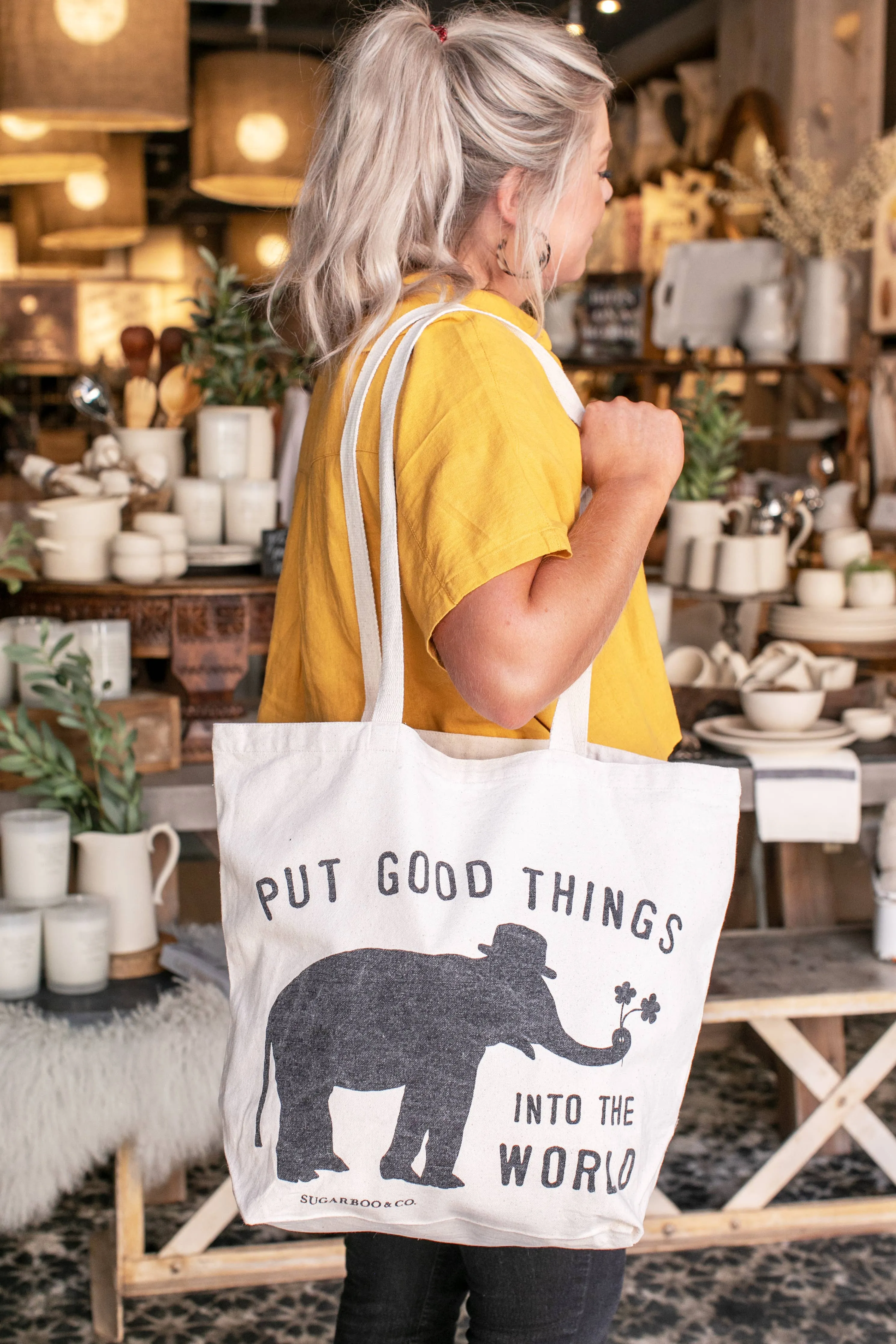 Sugarboo & Co Logo - Put Good Things into the World Tote