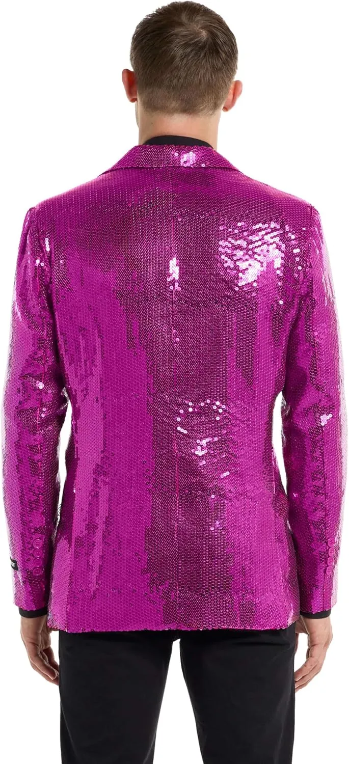 SUITMEISTER Sequins Party Blazer for Men - Slim Fit - Shiny Christmas, NYE, Prom Party Jacket