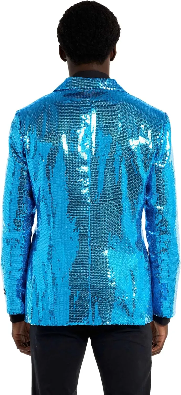 SUITMEISTER Sequins Party Blazer for Men - Slim Fit - Shiny Christmas, NYE, Prom Party Jacket