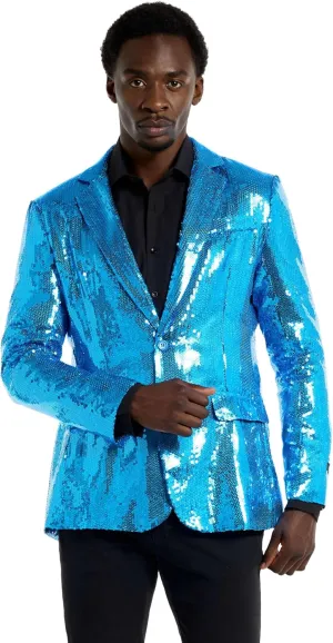 SUITMEISTER Sequins Party Blazer for Men - Slim Fit - Shiny Christmas, NYE, Prom Party Jacket