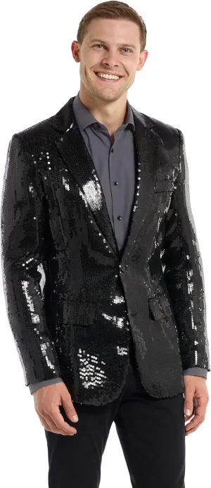 SUITMEISTER Sequins Party Blazer for Men - Slim Fit - Shiny Christmas, NYE, Prom Party Jacket