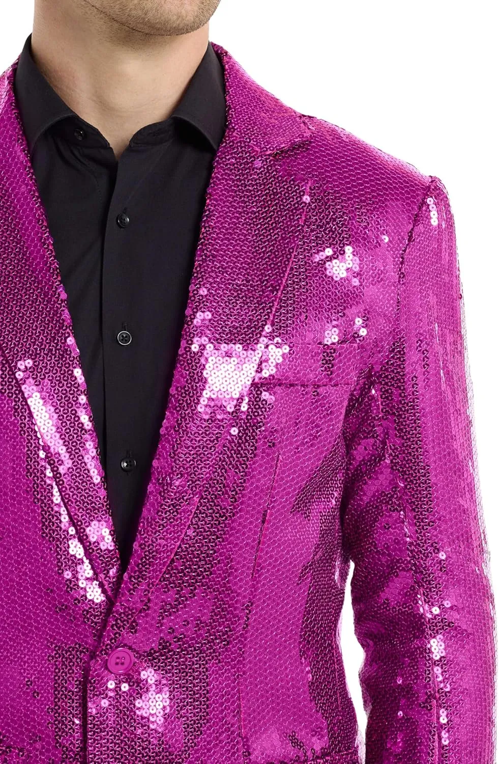 SUITMEISTER Sequins Party Blazer for Men - Slim Fit - Shiny Christmas, NYE, Prom Party Jacket