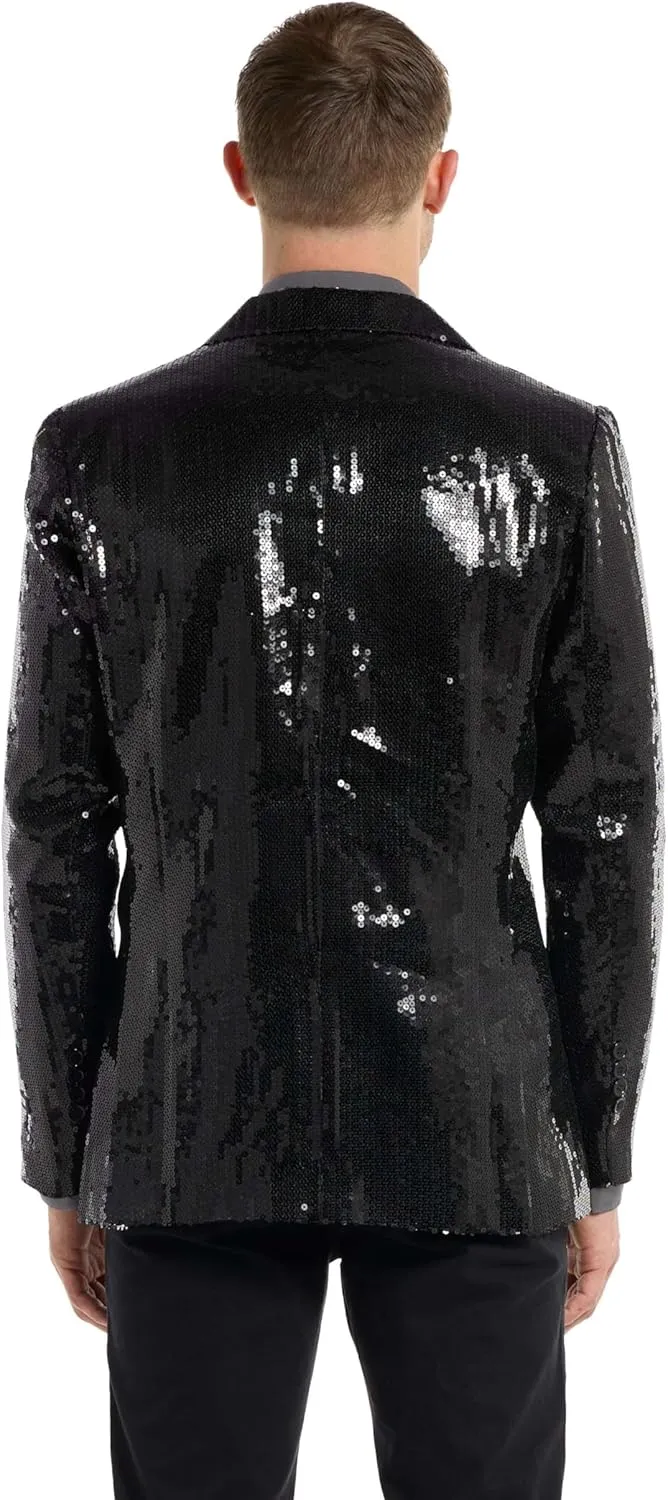 SUITMEISTER Sequins Party Blazer for Men - Slim Fit - Shiny Christmas, NYE, Prom Party Jacket