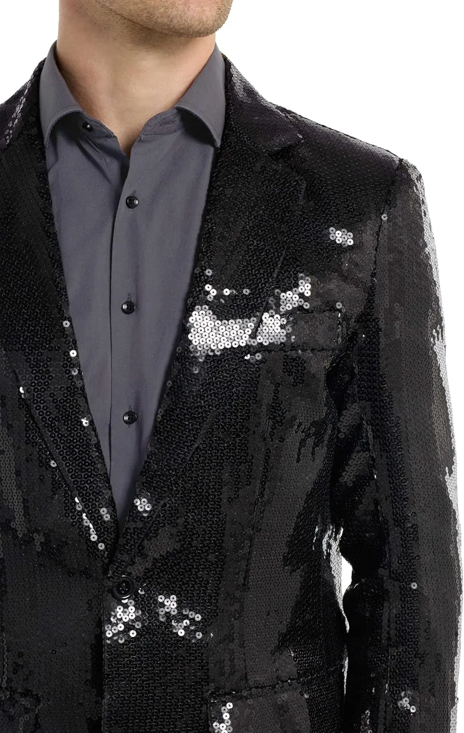 SUITMEISTER Sequins Party Blazer for Men - Slim Fit - Shiny Christmas, NYE, Prom Party Jacket