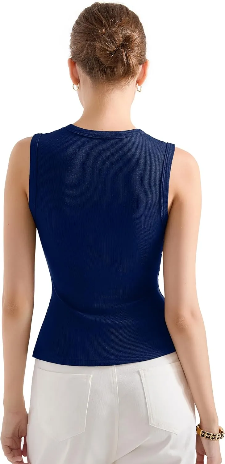 SUUKSESS Women Button Down Going Out Trendy Tops Ribbed Sexy Vest Y2K Tank Tops