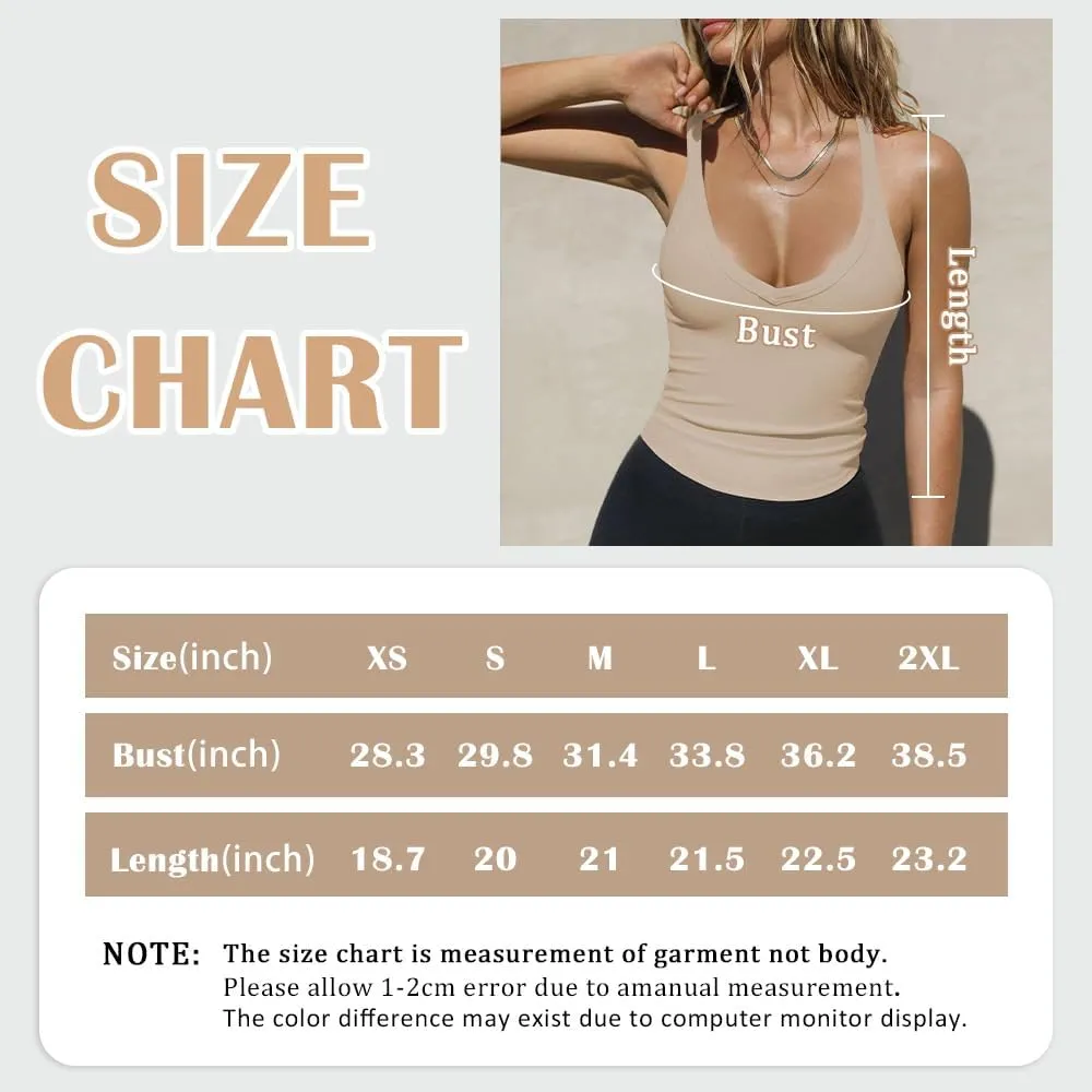 SVALIY Workout Tops for Women Racerback Tank Tops Yoga Gym Ribbed Sleeveless Shirts Clothes