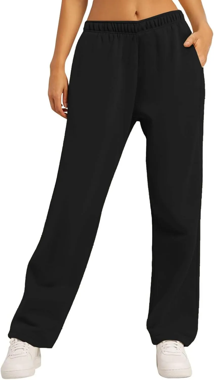 Sweatpants for Women Short Fleece Drawstring Casual Yoga Pants with Pockets Cargo Pants for Women Casual