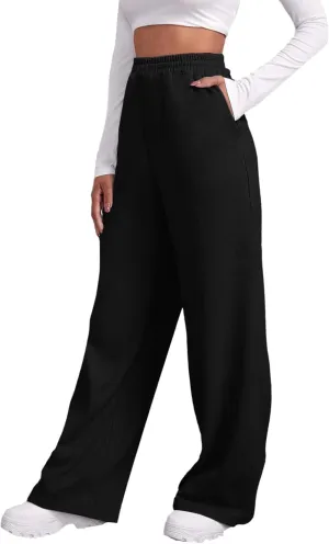 Sweatpants for Women Short Fleece Drawstring Casual Yoga Pants with Pockets Cargo Pants for Women Casual