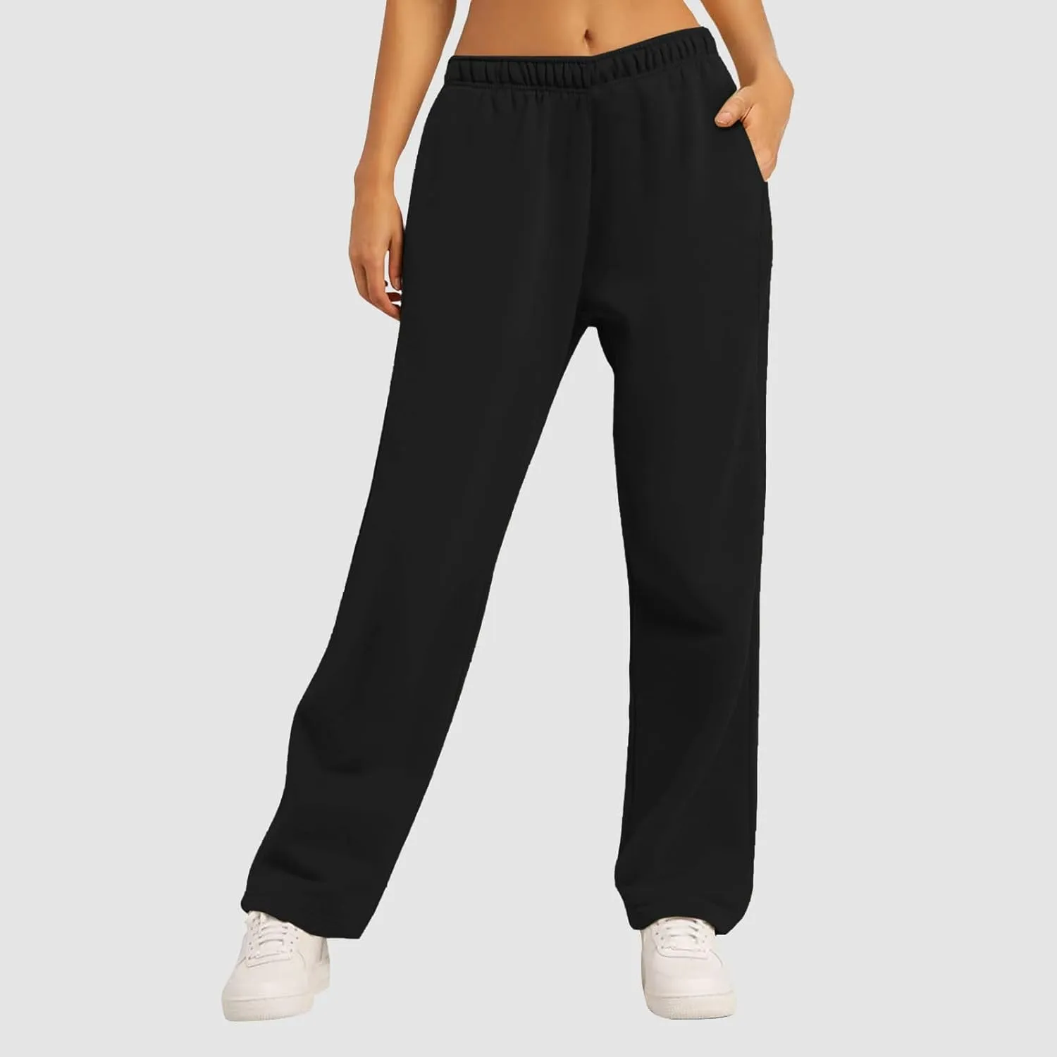 Sweatpants for Women Short Fleece Drawstring Casual Yoga Pants with Pockets Cargo Pants for Women Casual